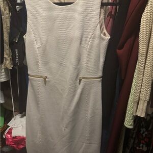 Calvin Klein Cream Sheath Midi Dress